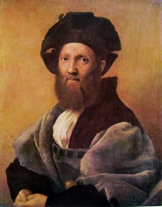 Raffaello Sanzio: Ritratto di Baldassar Castiglione, Parigi Louvre (cm. 67)